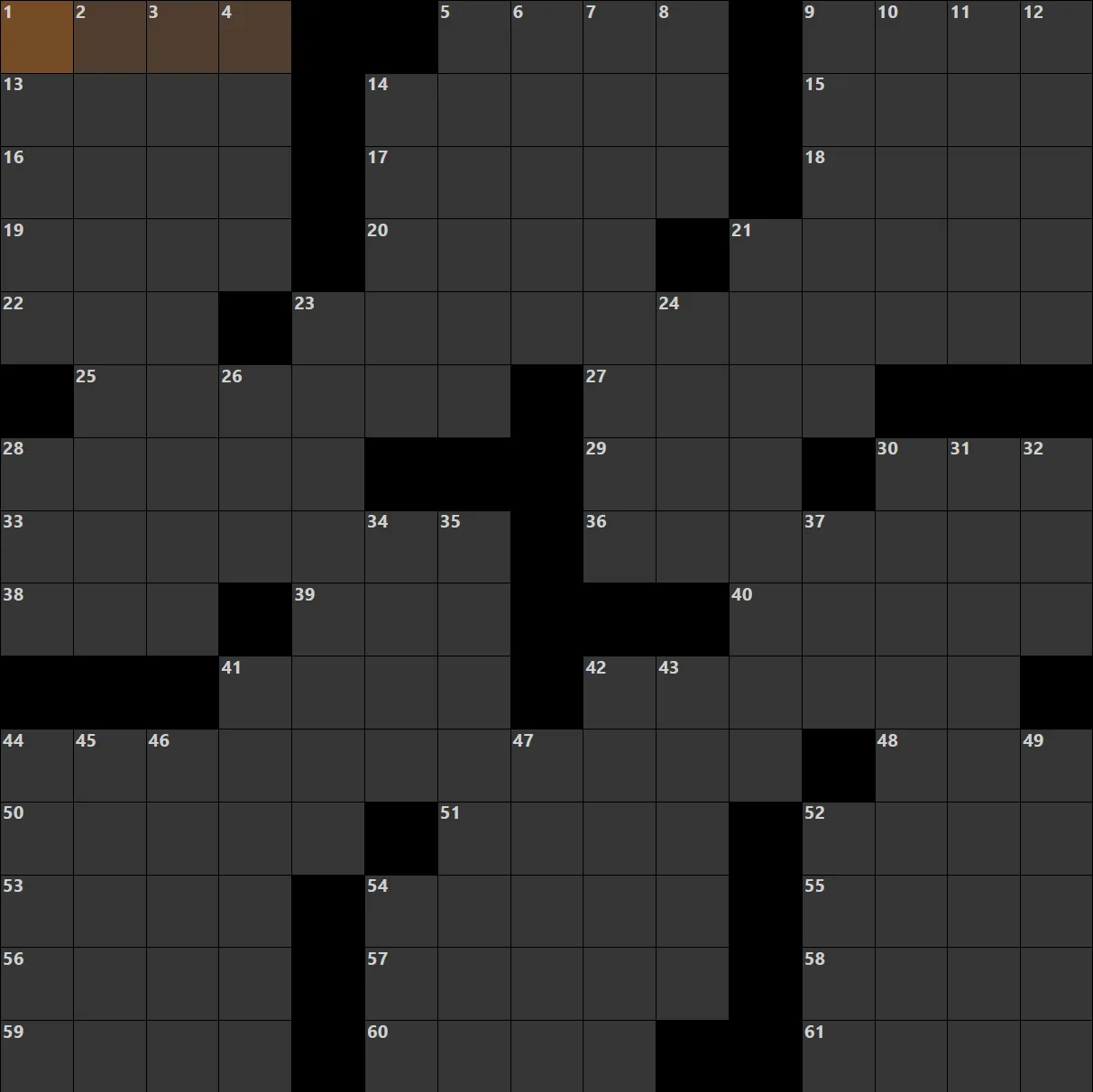 A crossword grid